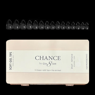 Chance Soft Tips- SHORT ALMOND - 15 sizes, 600 pcs. 100 boxes/ case
