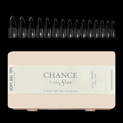 Chance Soft Tips- LONG STILETTO - 15 sizes, 600 pcs.