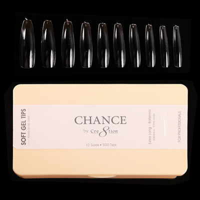 Chance Soft Tips- EXTRA LONG BALLERINA  - 10 sizes, 500 pcs.