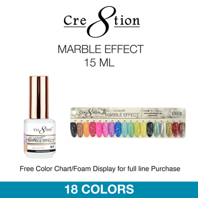 Cre8tion Gel - Nail Art Marble Effect 15 ml 18 Colors 12 pcs./box, 216 pcs./case