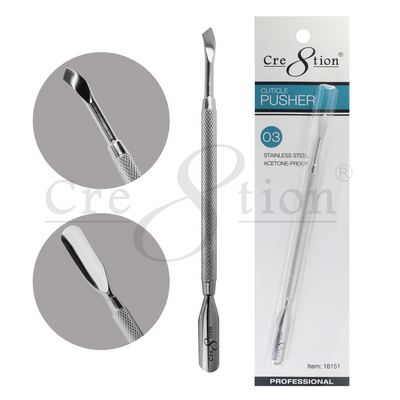 Cre8tion Stainless Steel - Cuticle Pusher P03 12 pcs./box, 288 pcs./case