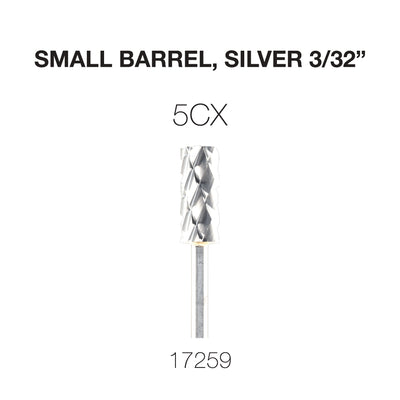 Cre8tion Carbide Small Barrel, C5X, Silver 3/32