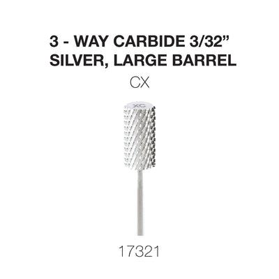 Cre8tion  3-Way Carbide Silver, Large Barrel CX 3/32