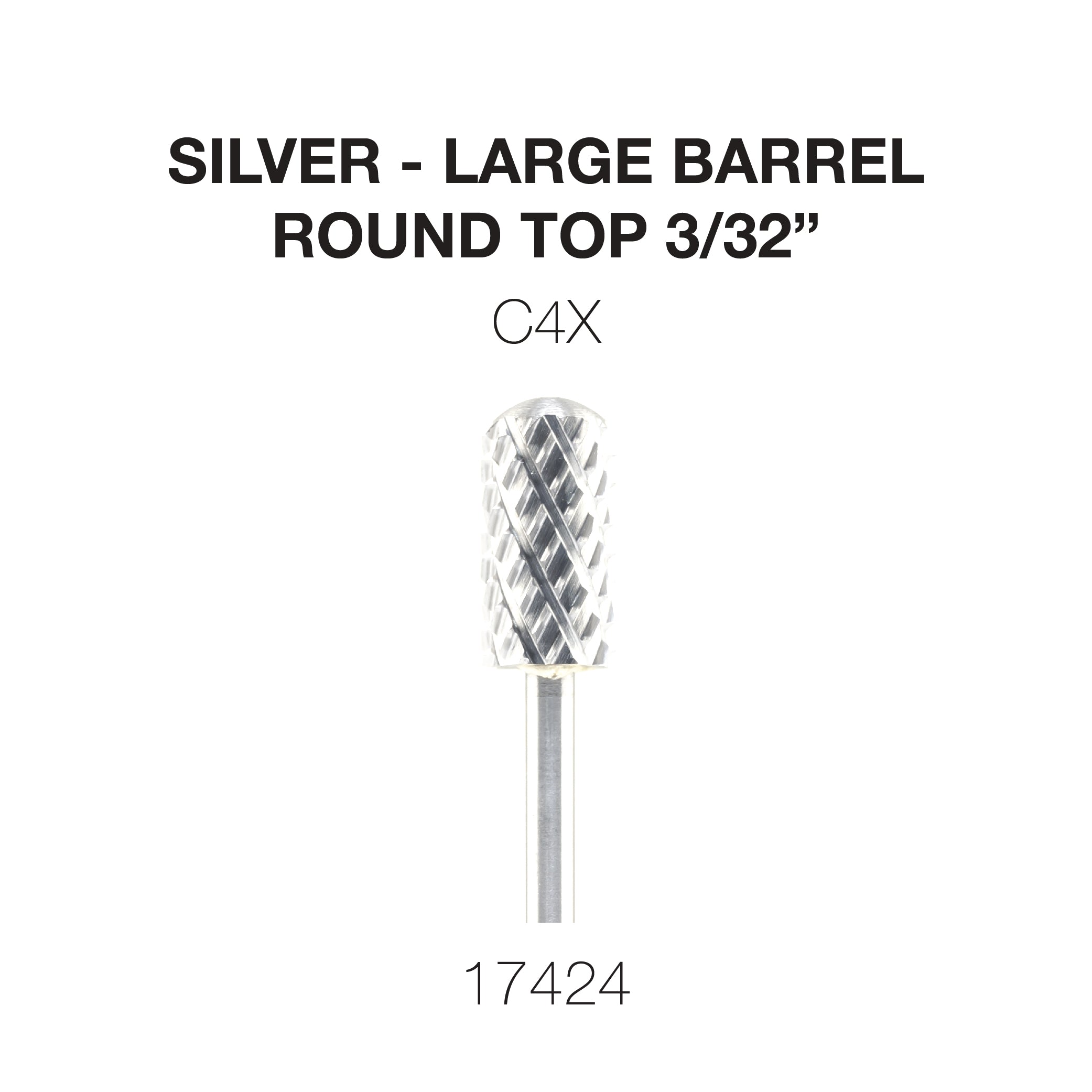 Cre8tion Carbide, Round Top Silver, Large Barrel, C4X 3/32 Cre8tion Carbide, Round Top Silver, Large Barrel, C4X 3/32