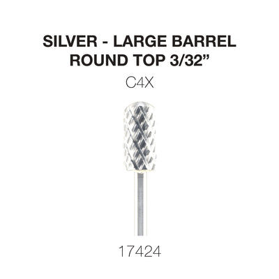 Cre8tion Silver Carbide- Large Barrel-Round Top- C4X 3/32