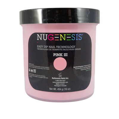Nugenesis Dip Powder Pink&White - Pink III (Natural Pink) 16oz