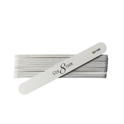 Cre8tion Disposable Mini Nail File Plastic Center White 100 pks/case