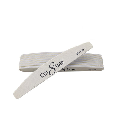 Cre8tion Premium White Nail Files Harbor Bridge 30 pks/case - USA Standard