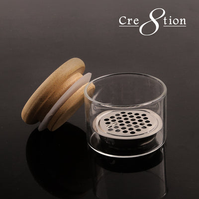 Cre8tion Brush Cleaner Jar With Bamboo Cap