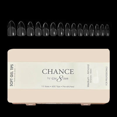 Chance Soft Tips- MEDIUM ALMOND - 15 sizes, 600 pcs.