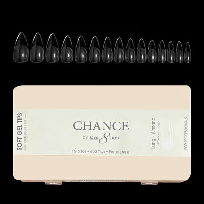 Chance Soft Tips - LONG ALMOND - 15 sizes, 600 pcs.