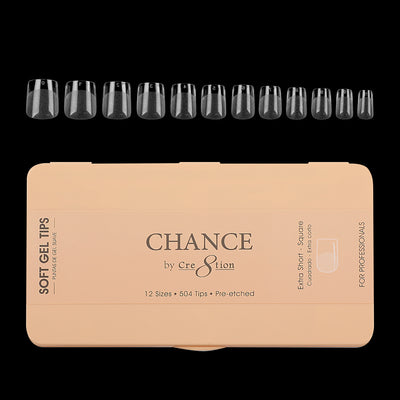 Chance Soft Tips- EXTRA SHORT SQUARE - 12 sizes, 504 pcs.