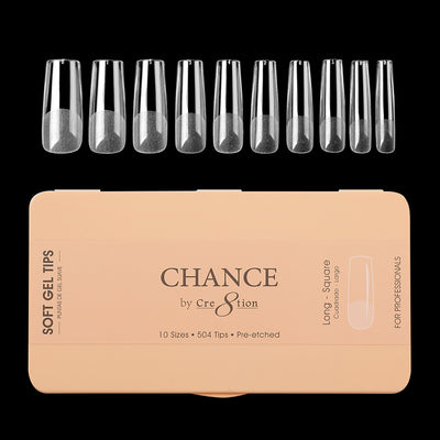 Chance Soft Tips- LONG SQUARE - 10 sizes, 504 pcs.