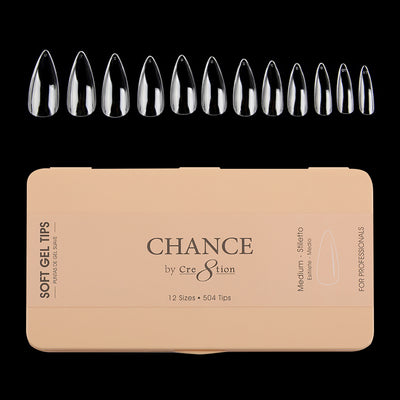 Chance Soft Tips- MEDIUM STILETTO - 12 sizes, 504 pcs.