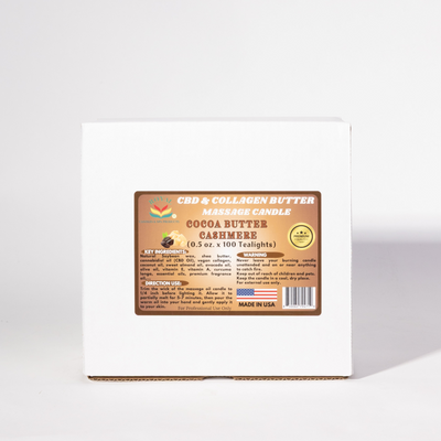 Royal CBD Massage Oil Candles - Tealight 0.5oz - Cocoa Butter Cashmere 100 pcs./box