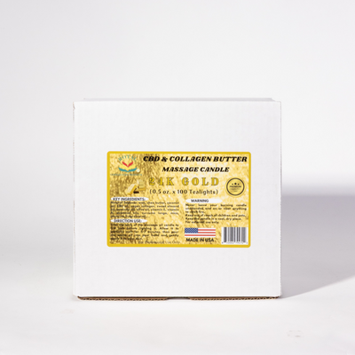 Royal CBD Massage Oil Candles - Tealight 0.5oz - 24k Gold 100 pcs./box