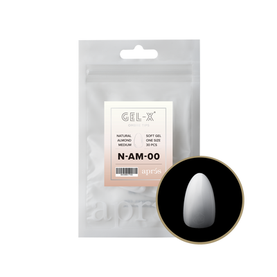 Apres Gel-X Ombre Natural Almond Medium Refill Bag (30pcs) 10 bags/pack