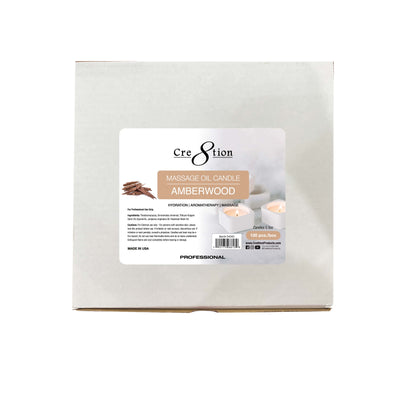 Cre8tion Massage Oil Candles - Tealight 0.5oz - AMBERWOOD 100 pcs./box