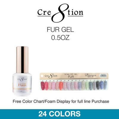 Cre8tion Gel - Fur gel 0.5 oz 24 Colors 12 pcs./box, 216 pcs./case