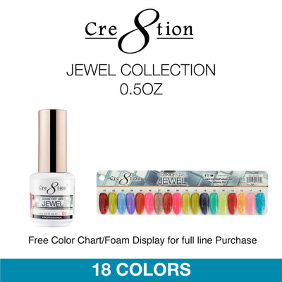Cre8tion Gel - Jewel Collection 0.5oz 18 Colors 12 pcs./box, 216 pcs./case