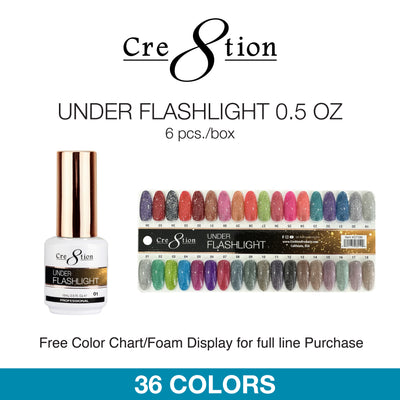 Cre8tion Gel - Under Flash Light Collection 0.5oz 36 colors 6 pcs./box, 192 pcs./case
