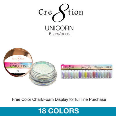 Cre8tion Nail Art - Unicorn 18 Colors 6 jars/pack
