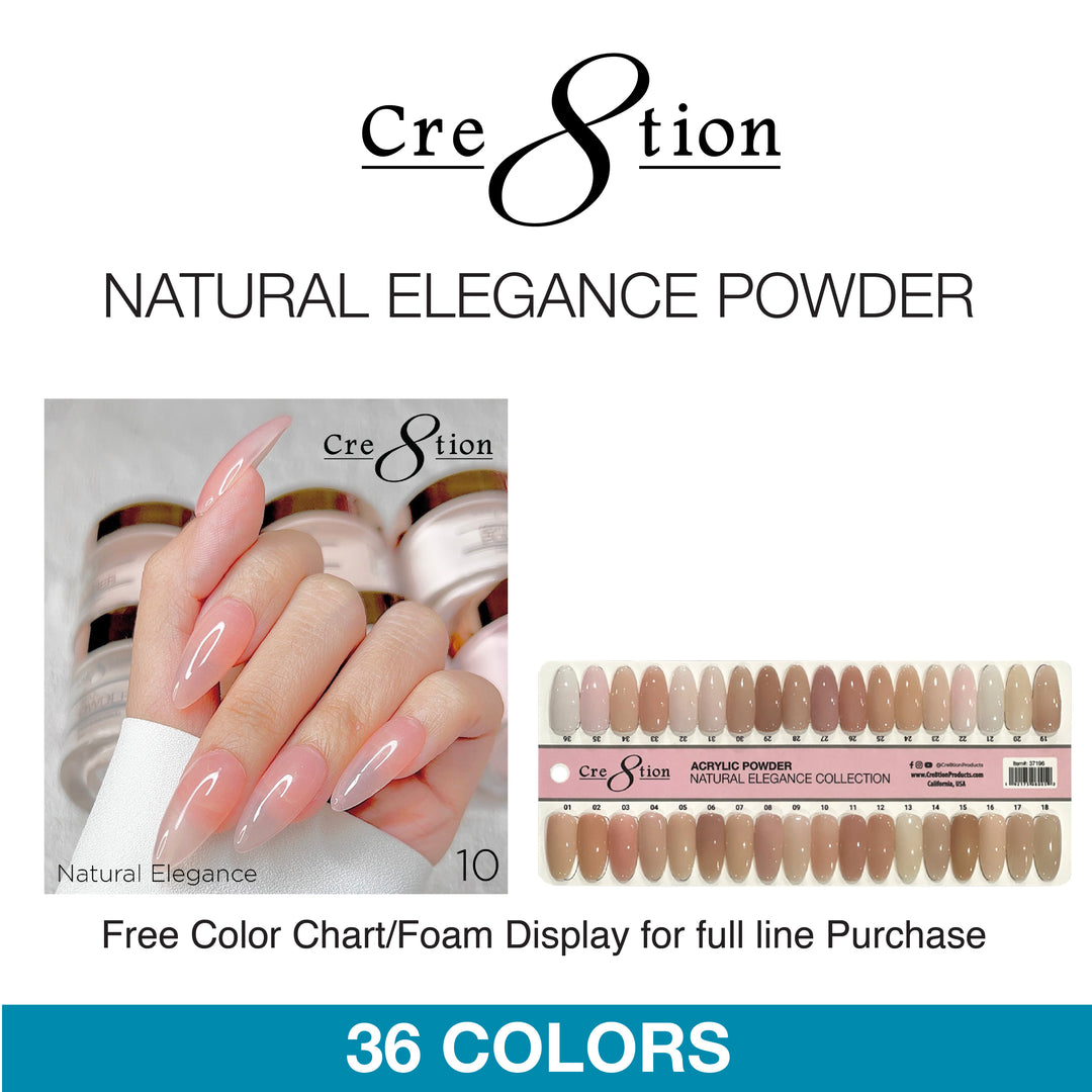 Cre8tion Acrylic Powder, Natural Elegance Collection 000 Cre8tion Acrylic Powder, Natural Elegance Collection 000