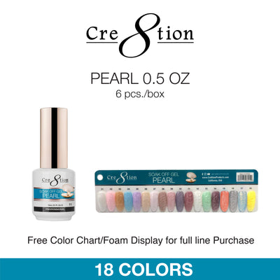 Cre8tion Gel Pearl Collection 0.5 oz 18 Colors 180 pcs./ case