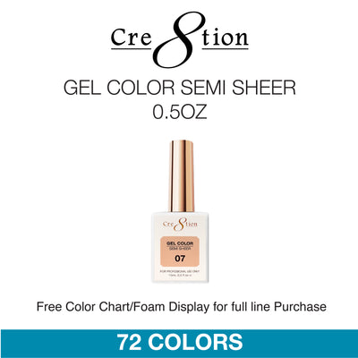 Cre8tion Hema Free Semi-Sheer Collection 0.5oz 72 Colors