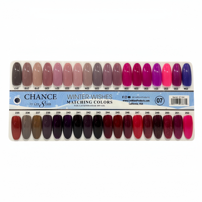 Chance Gel Color Chart Board 36 tips #7 "Winter Wishes"