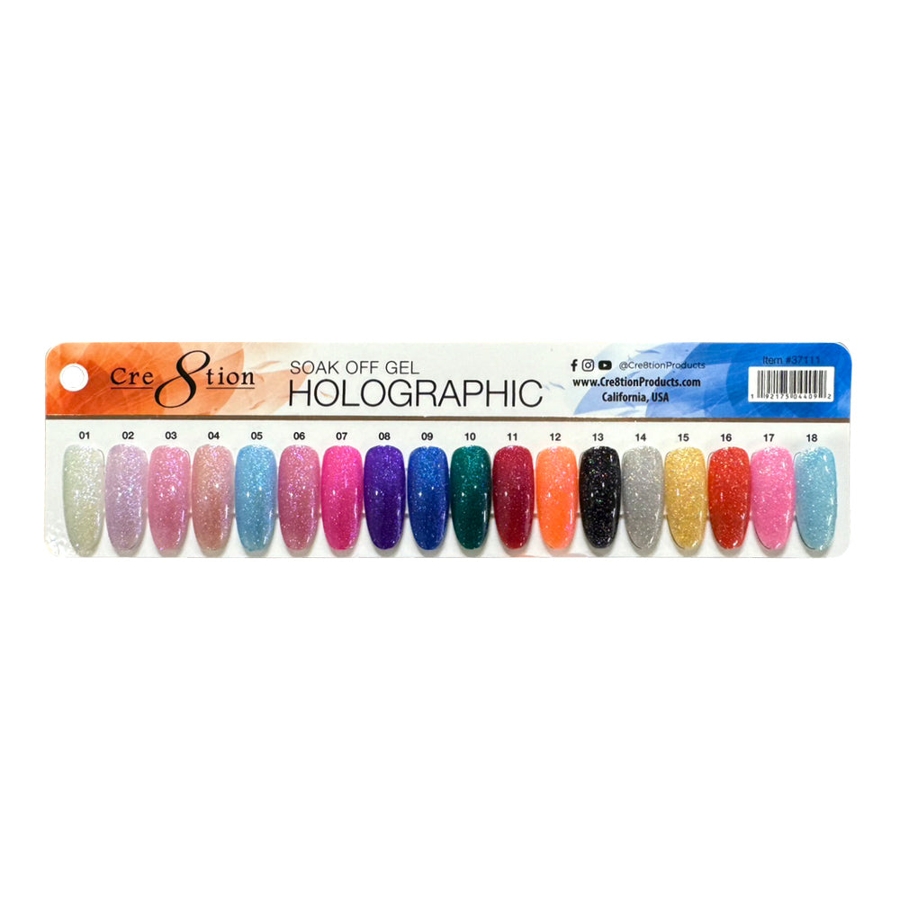 Tion Color Cre8tion Paper Counter Display Holographic Gel Color Board 18 Colors ...
