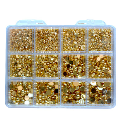 Nail Art Accessory Gold Flat Bottom 01
