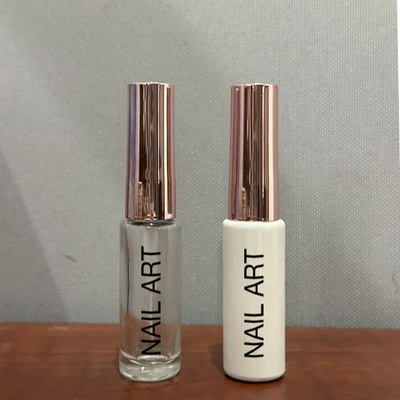 Cre8tion Clear Nail Art Bottle 0.33oz with Champagne Gold Cap 480 pcs./ case