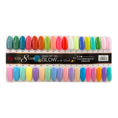 Cre8tion Glow in the Dark Color Chart 36 colors