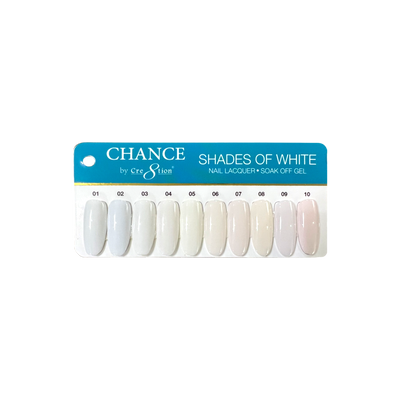 Chance Shade of White Collection color chart 10 colors