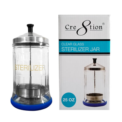 Cre8tion Disinfectant - Clear Glass Sterilizer Jar 25oz 12 pcs./case