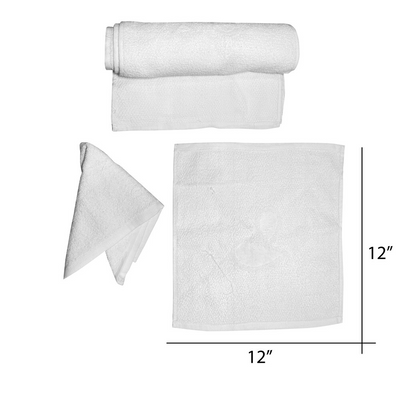 Cre8tion Facial Towel 12 " x 12" dz - White