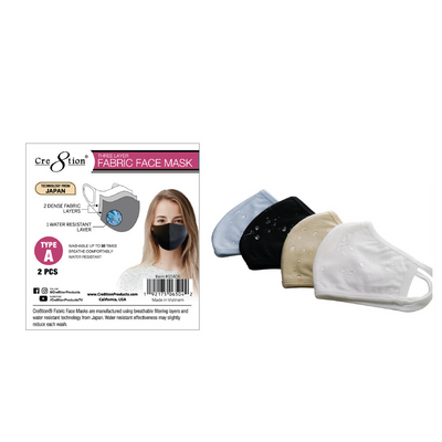 Cre8tion 3 layer Fabric Face Mask - Style A  Fixed Loop