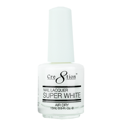 Cre8tion Nail Lacquer - Super White Air Dry 0.5oz 288 pcs./case