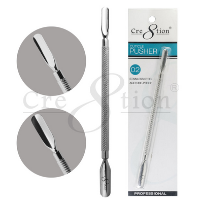 Cre8tion Stainless Steel - Cuticle Pusher P02 12 pcs./box, 288 pcs/case