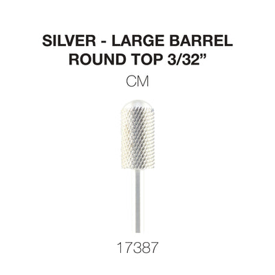 Cre8tion Silver Carbide- Large Barrel-Round Top- CM 3/32