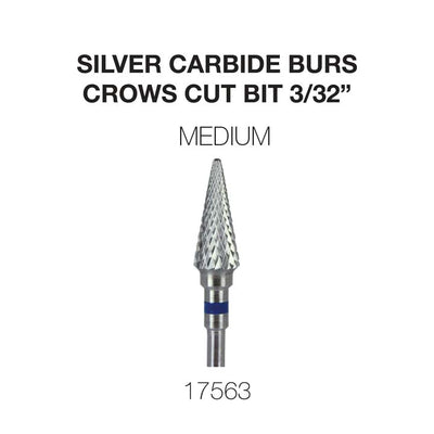 Cre8tion Silver Carbide Burs - Crows Cut Bit 3/32