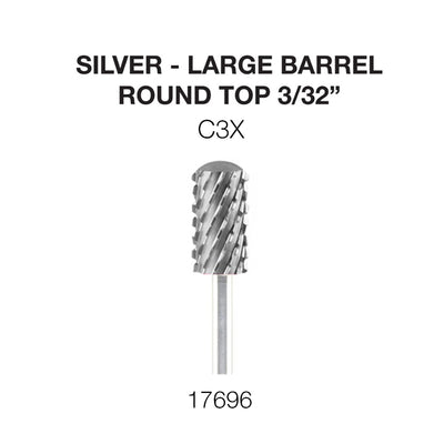 Cre8tion Silver Carbide- Large Barrel-Round Top- C3X 3/32''