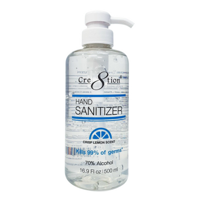Cre8tion Disinfectant - Hand Sanitizer 16.90oz 500 ml 24 bottles/case, 64 cases/pallet