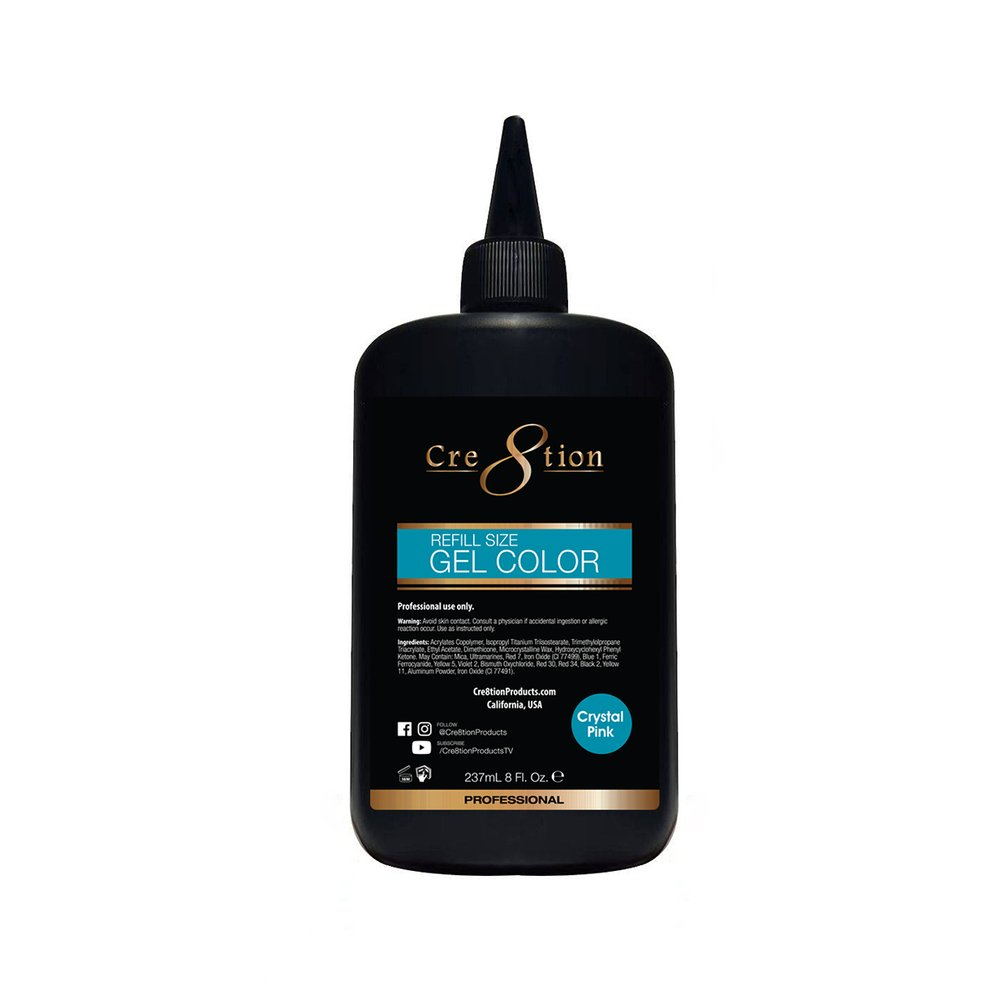 Cre8tion Crystal Pink Gel, Refill 8oz, 0916-1056 Cre8tion Crystal Pink Gel, Refill 8oz, 0916-1056