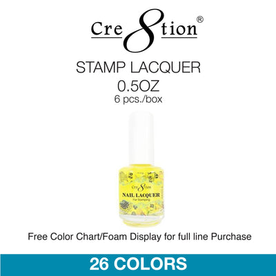 Cre8tion Nail Art - Stamp Lacquer 0.5oz 26 Colors 6 pcs./box