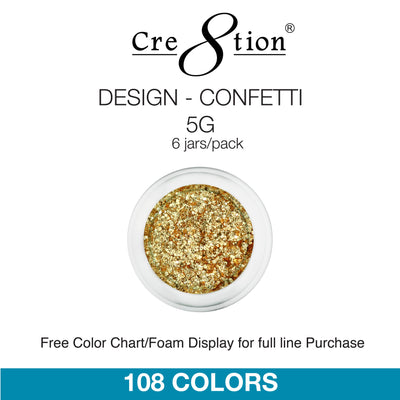 Cre8tion Nail Art - Design-Confetti 5g 108 Colors 6 jars/pack