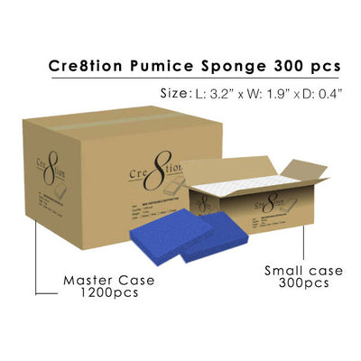 Cre8tion Foot Files - Mini Disposble Pumice Sponge 300 pcs. Dark Blue 4 boxes/case