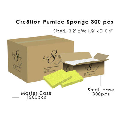 Cre8tion Foot Files - Mini Disposble Pumice Sponge 300 pcs. Yellow  4 boxes/case