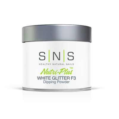 SNS Dip Powder White Glitter F3 4oz